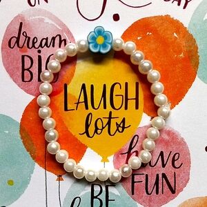 2-in-1 blue and white mixed play bead bracelet